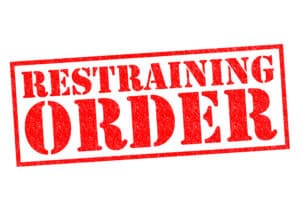 Restraining Order in Red Lettering 